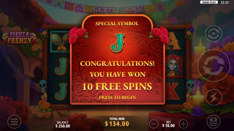Fiesta Frenzy - Free Spins dengan simbol-simbol yang berkembang