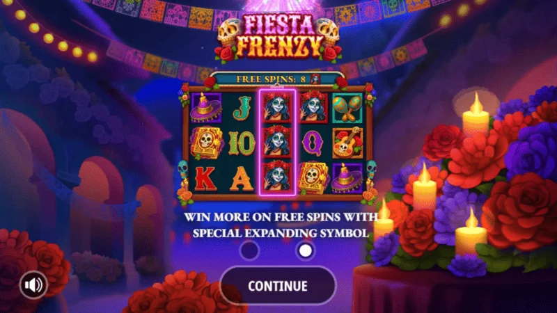 Fiesta Frenzy - Menu utama dan pengaturan taruhan